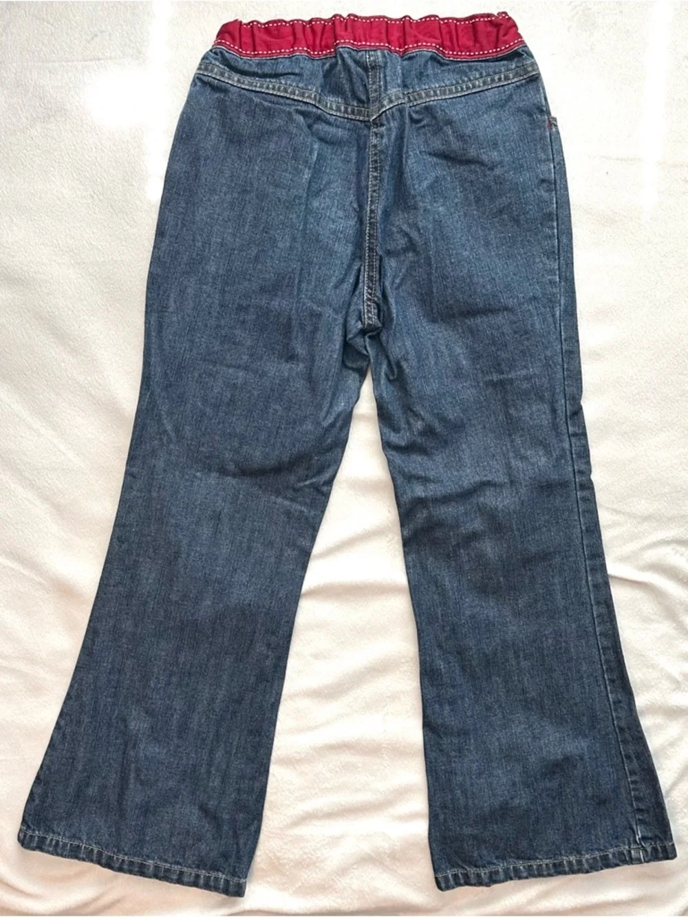 Vintage Gymboree 2005 Cherry Pie Girls Flare Denim Jeans Pants 7 embroidered